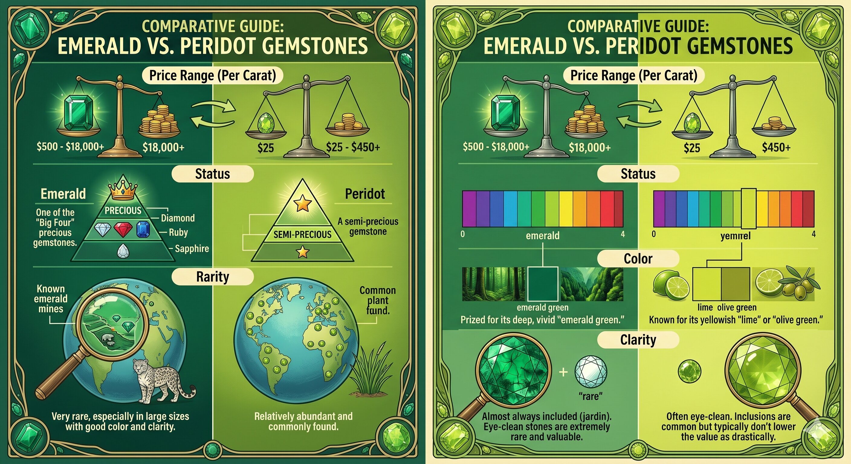 Emerald VS Peridot Price range